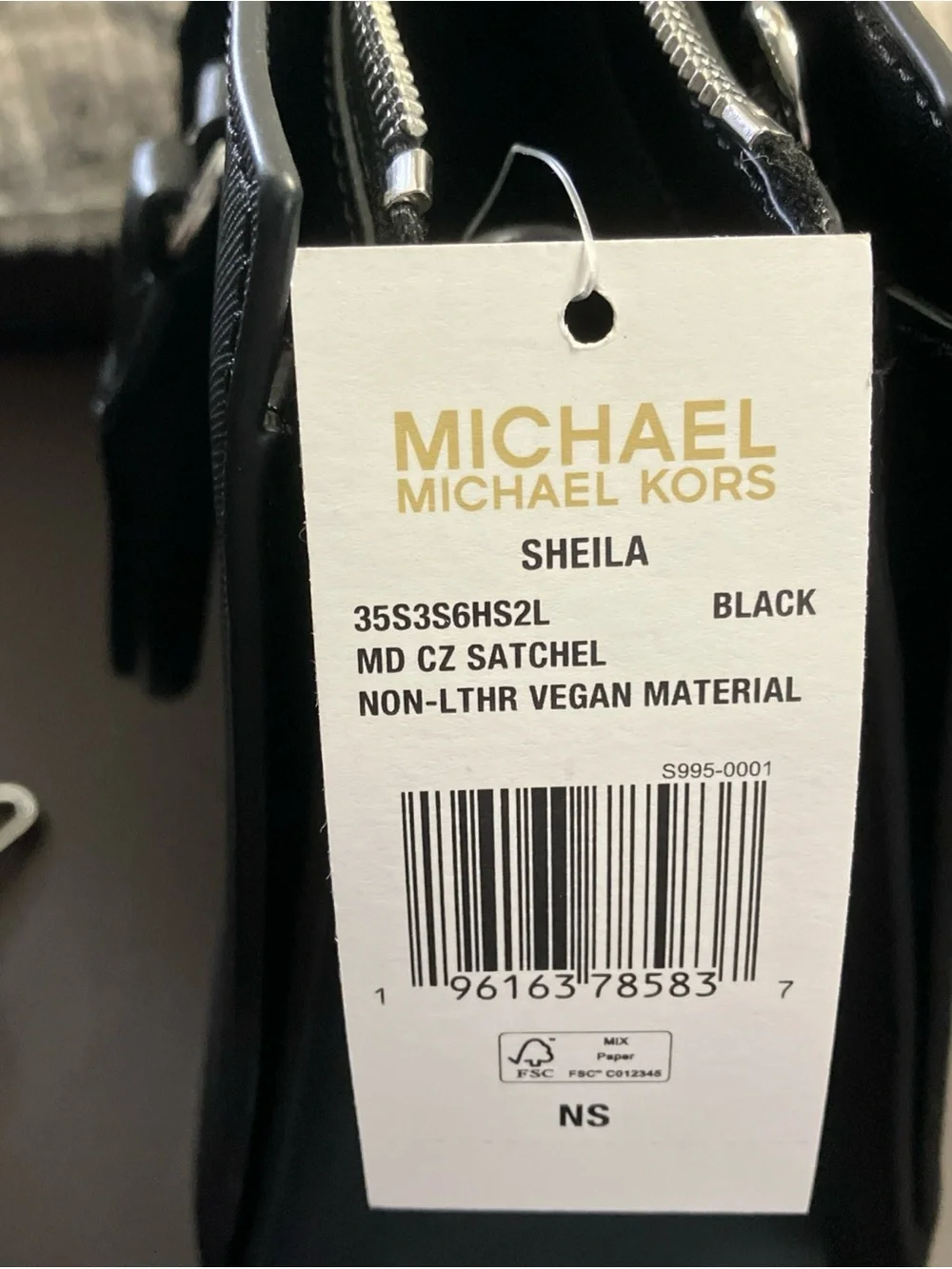 Michael  Kors Sheila Medium Logo Satchel Crossbody Black/Silver